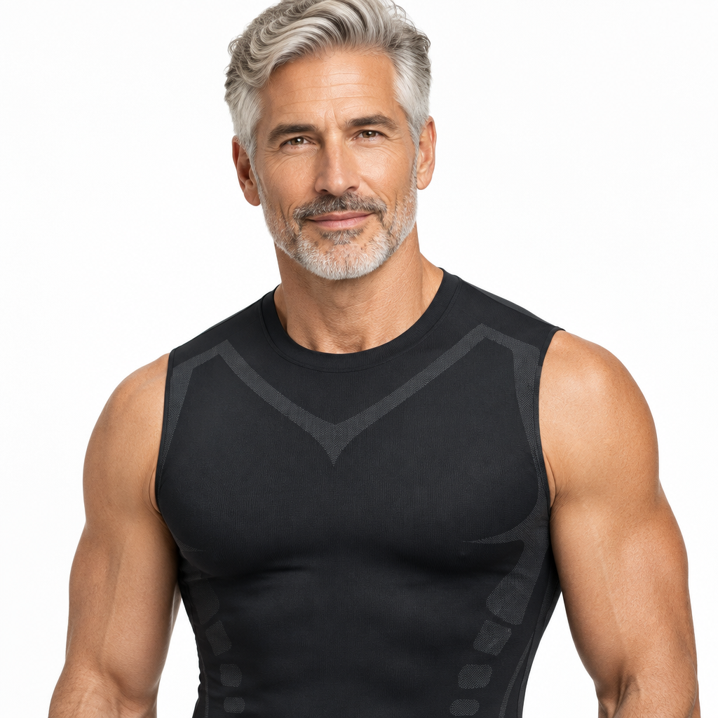 Camiseta moldeadora para hombre – Ropa moldeadora de compresión que moldea pecho y abdomen, invisible bajo la ropa, S–3X