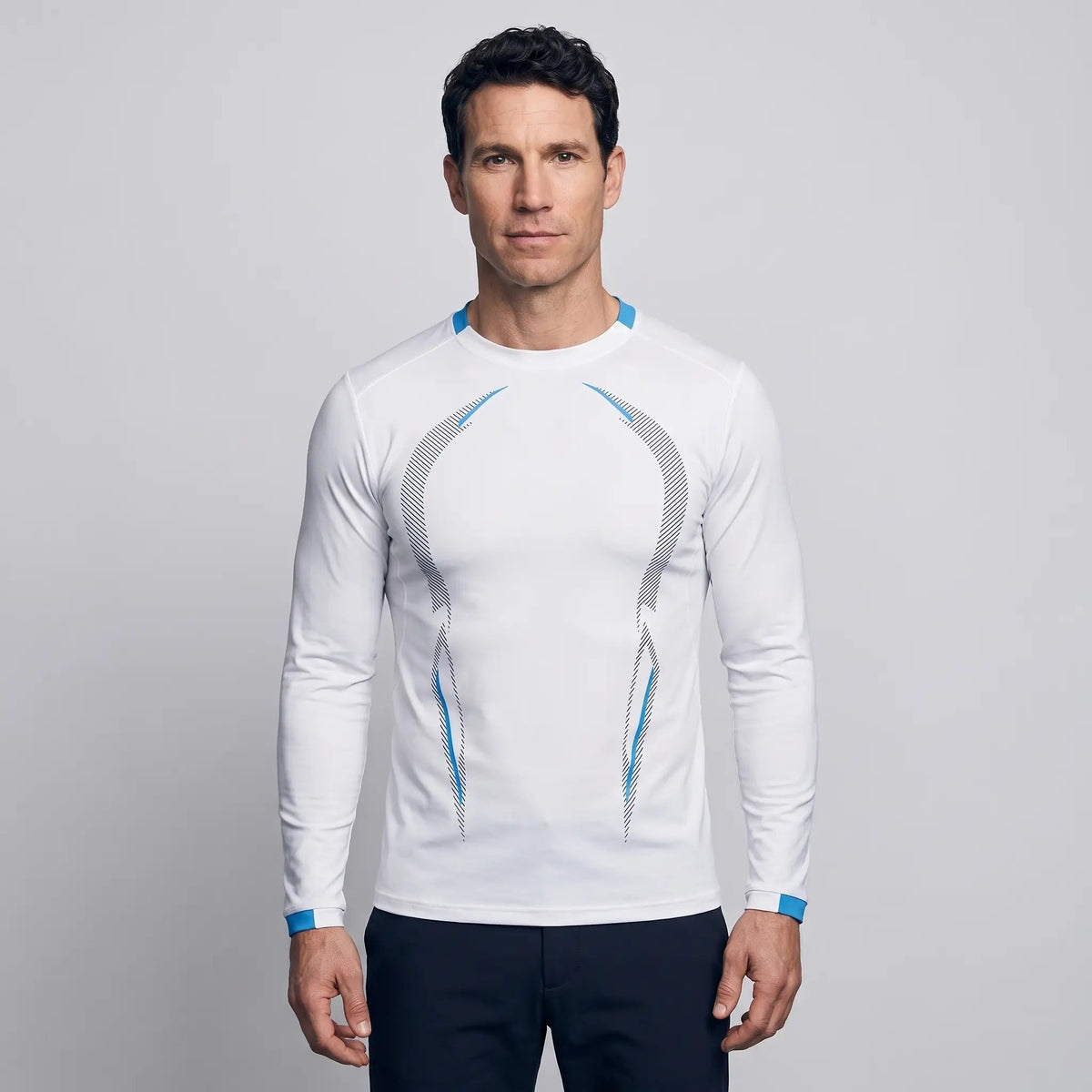 Camiseta técnica de manga larga para hombre - Capa base de secado rápido - Running y senderismo