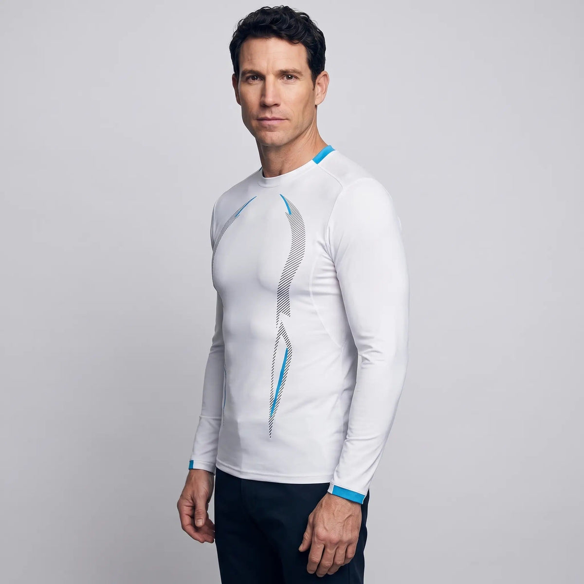 Camiseta técnica de manga larga para hombre - Capa base de secado rápido - Running y senderismo