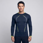 Camiseta técnica de manga larga para hombre - Capa base de secado rápido - Running y senderismo