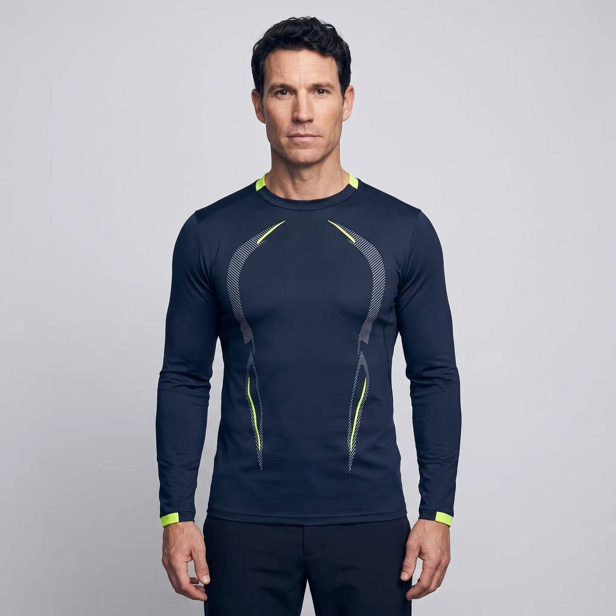 Camiseta técnica de manga larga para hombre - Capa base de secado rápido - Running y senderismo