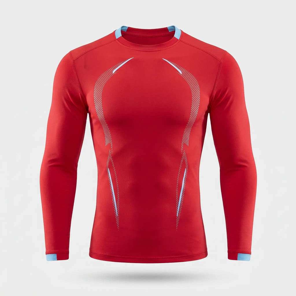 Camiseta técnica de manga larga para hombre - Capa base de secado rápido - Running y senderismo