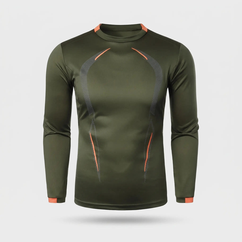Camiseta técnica de manga larga para hombre - Capa base de secado rápido - Running y senderismo