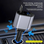 Cargador de coche plegable con USB-C y USB-A – Carga rápida de 120 W