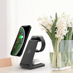 Cargador inalámbrico 3 en 1 para móvil, smartwatch y auriculares