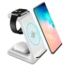 Cargador inalámbrico 3 en 1 para móvil, smartwatch y auriculares