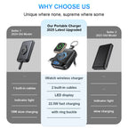 Cargador inalámbrico portátil con batería integrada y pantalla LCD