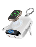 Cargador inalámbrico portátil con batería integrada y pantalla LCD