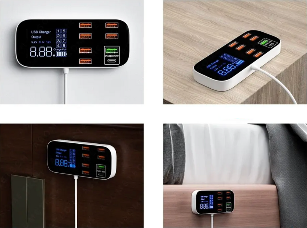 Cargador USB múltiple Eindhoven con carga rápida