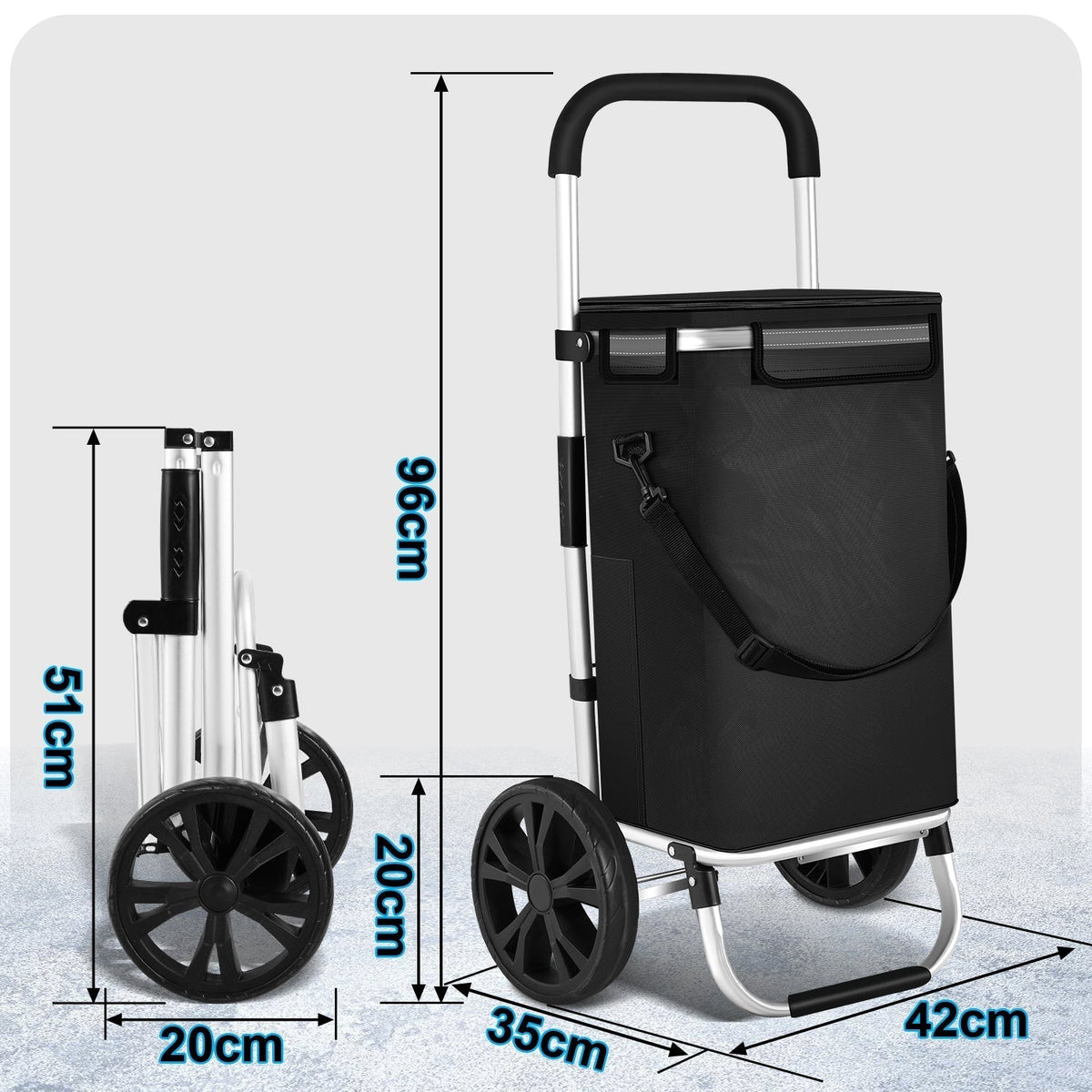 Carro de la compra plegable de 40 l
