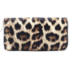 Cartera clásica con estampado de leopardo para mujer