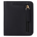 Cartera compacta con cremallera para tarjetas y monedas acabado saffiano