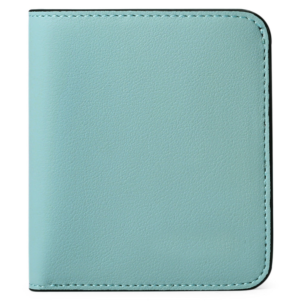 Cartera compacta con cremallera para tarjetas y monedas acabado saffiano