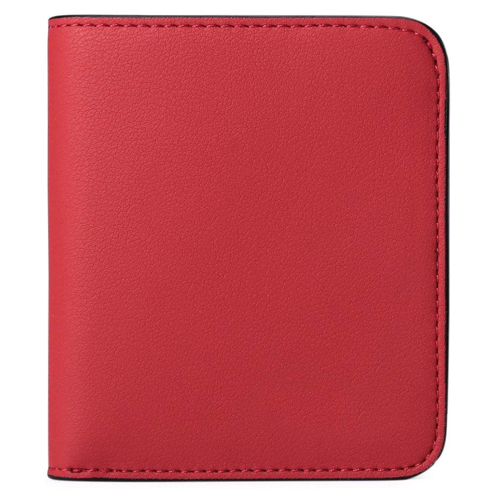 Cartera compacta con cremallera para tarjetas y monedas acabado saffiano