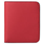 Cartera compacta con cremallera para tarjetas y monedas acabado saffiano