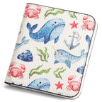 Cartera compacta con cremallera para tarjetas y monedas acabado saffiano
