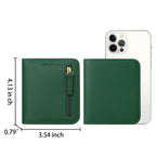 Cartera compacta con cremallera para tarjetas y monedas acabado saffiano