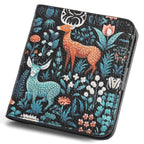 Cartera compacta con cremallera para tarjetas y monedas acabado saffiano