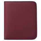 Cartera compacta con cremallera para tarjetas y monedas acabado saffiano