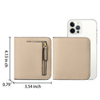 Cartera compacta con cremallera para tarjetas y monedas acabado saffiano