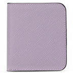 Cartera compacta con cremallera para tarjetas y monedas acabado saffiano
