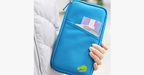 Cartera de viaje con cremallera – Diseño clásico multicolor con compartimentos para tarjetas
