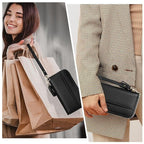Cartera elegante con cremallera práctica y ranuras para tarjetas