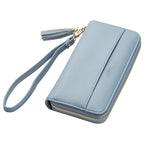 Cartera elegante con cremallera práctica y ranuras para tarjetas
