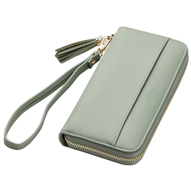 Cartera elegante con cremallera práctica y ranuras para tarjetas