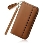 Cartera elegante con cremallera práctica y ranuras para tarjetas