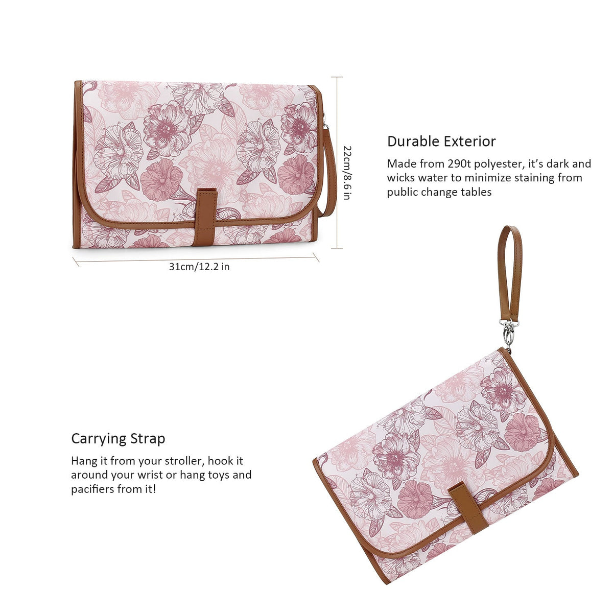 Cartera elegante con estampado floral