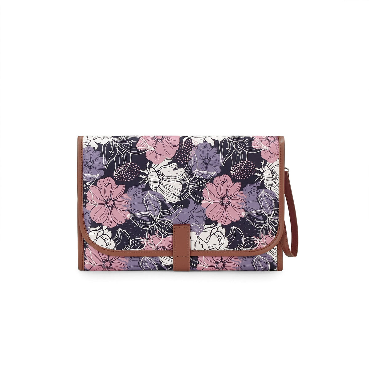 Cartera elegante con estampado floral