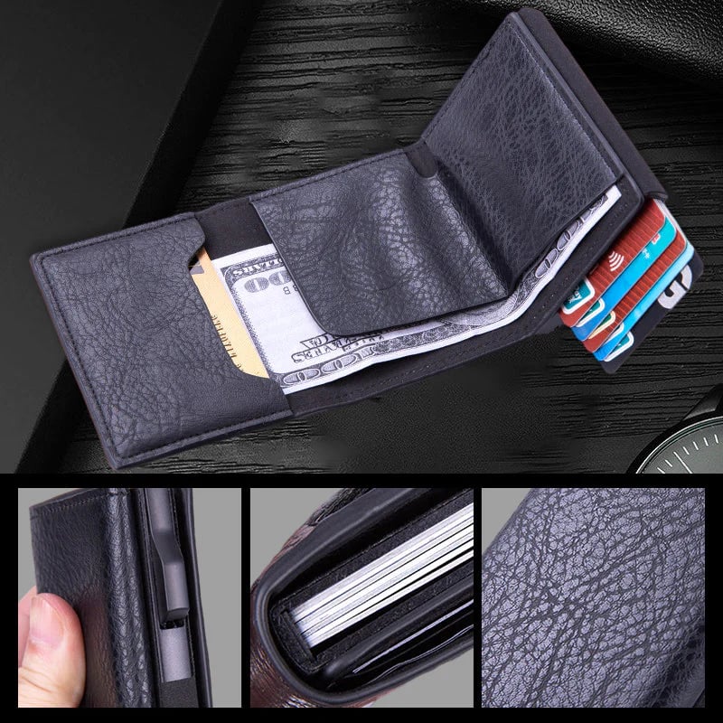 Cartera para hombre con tarjetero automático