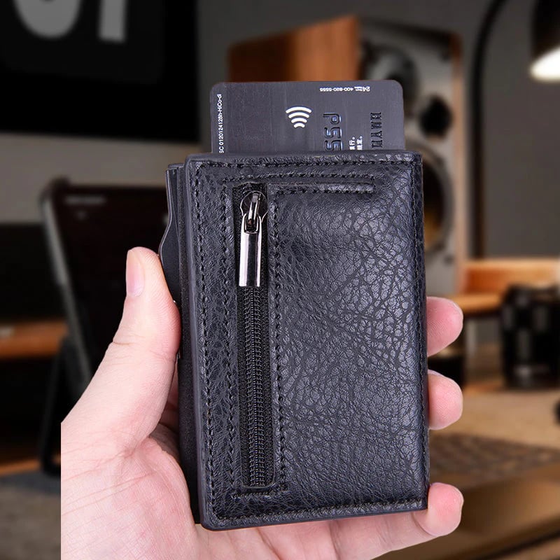 Cartera para hombre con tarjetero automático