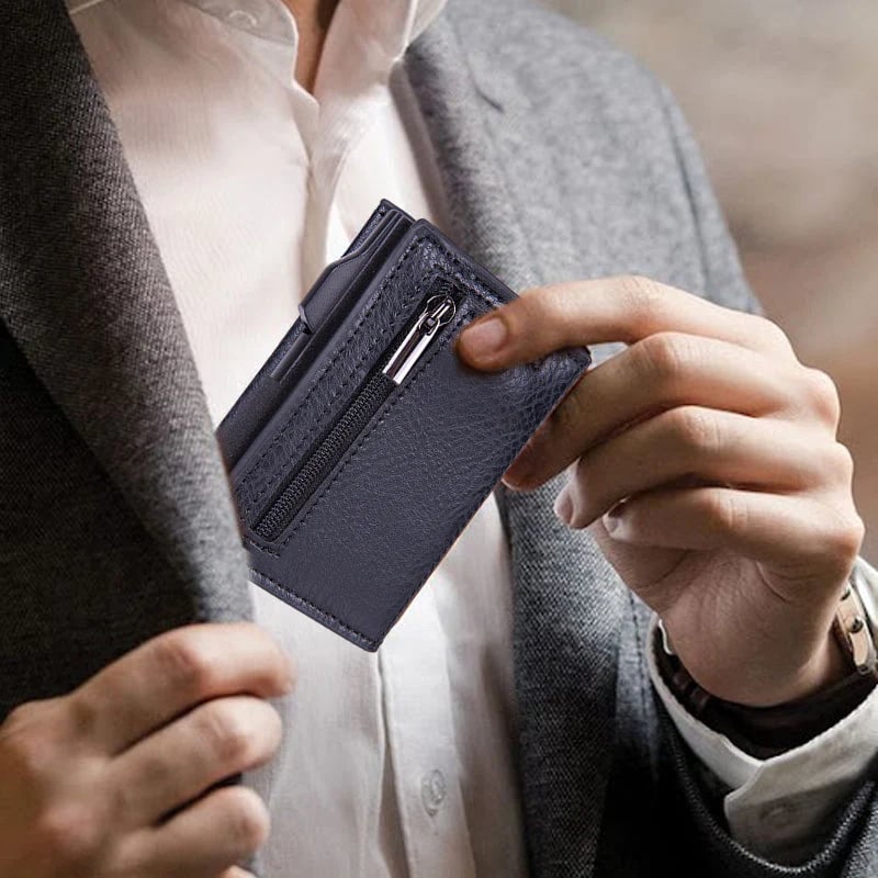 Cartera para hombre con tarjetero automático