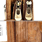 Cartera retro de piel con cremallera