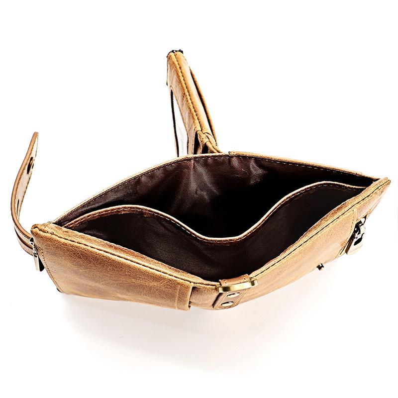 Cartera retro de piel con cremallera