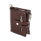 Cartera retro de piel con cremallera