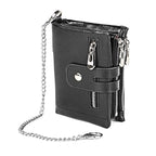 Cartera retro de piel con cremallera