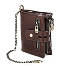 Cartera retro de piel con cremallera