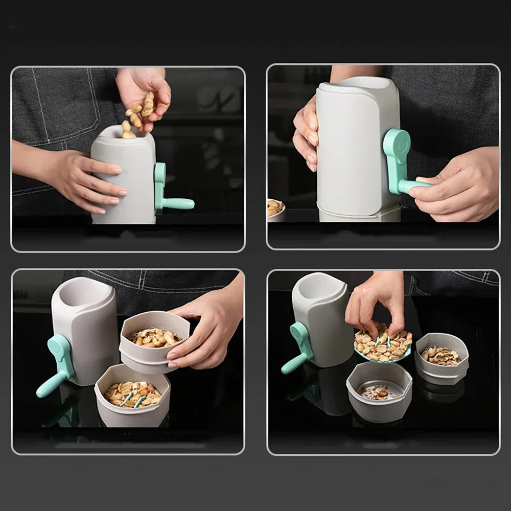 Cascanueces manual de manivela para cacahuetes y castañas