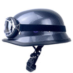 Casco de moto retro con gafas