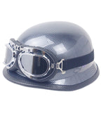 Casco de moto retro con gafas