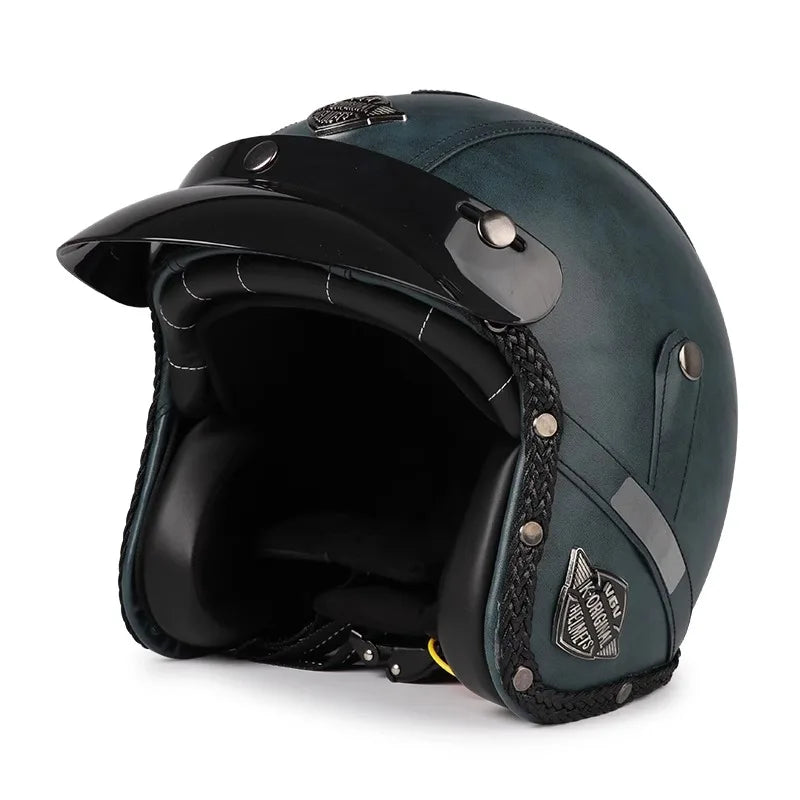 Casco de moto retro Kael (abierto 3/4)