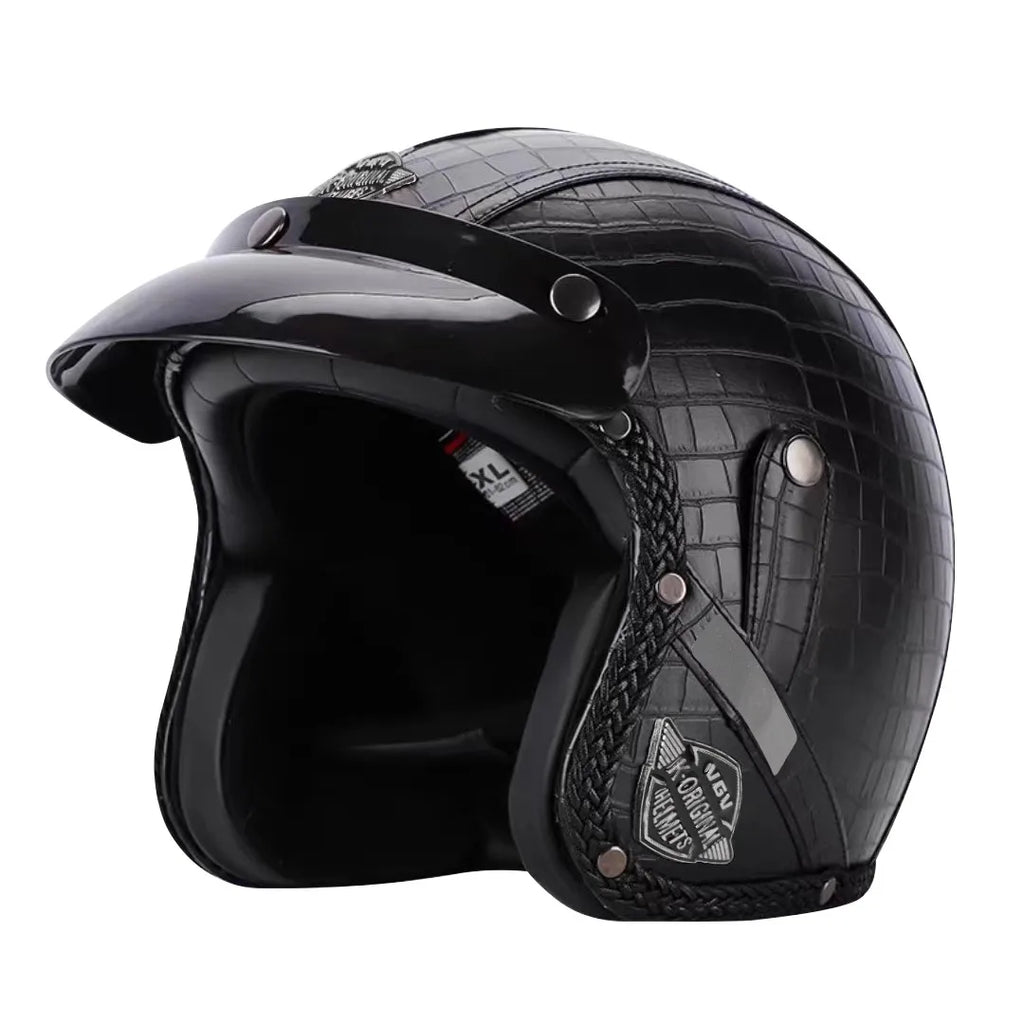Casco de moto retro Kael (abierto 3/4)