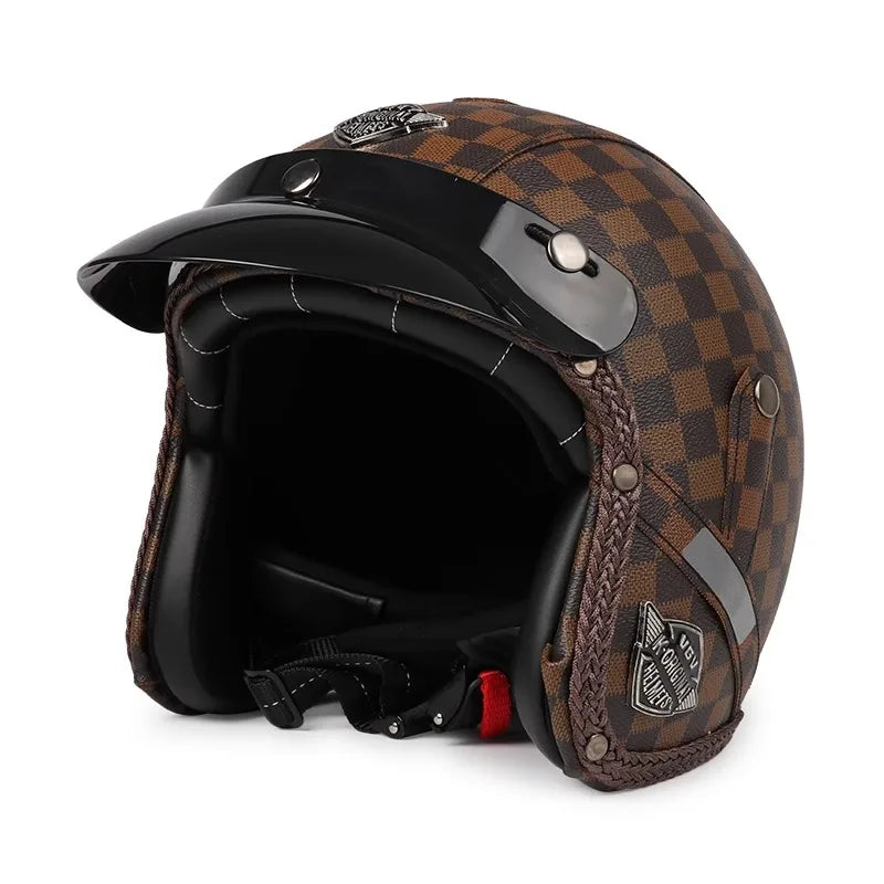 Casco de moto retro Kael (abierto 3/4)
