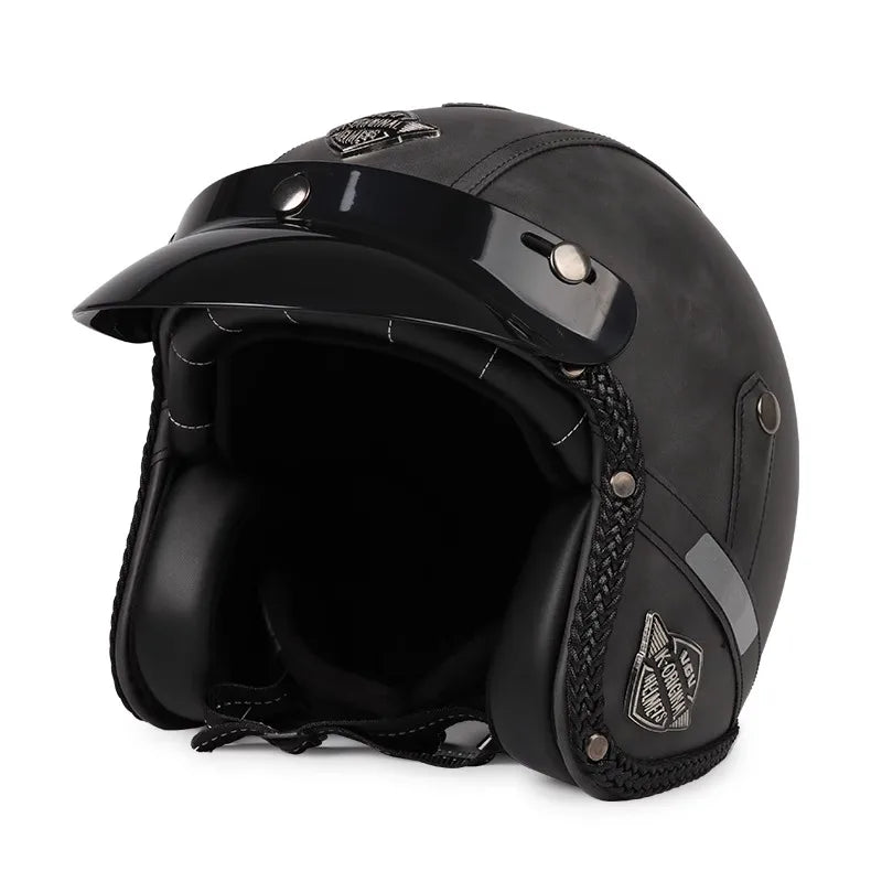 Casco de moto retro Kael (abierto 3/4)
