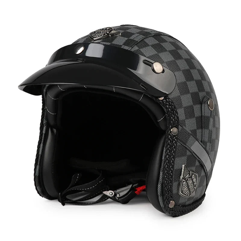Casco de moto retro Kael (abierto 3/4)