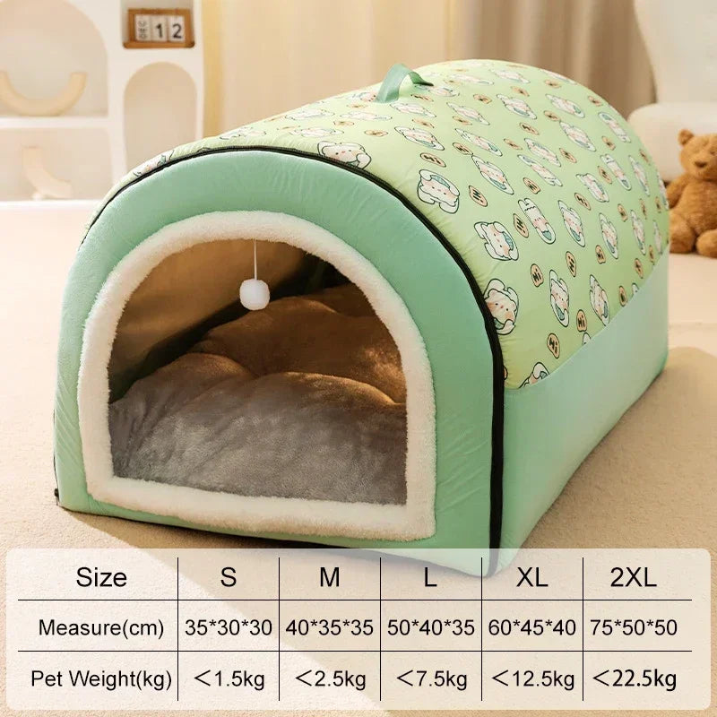 Caseta acogedora para perros lavable para invierno