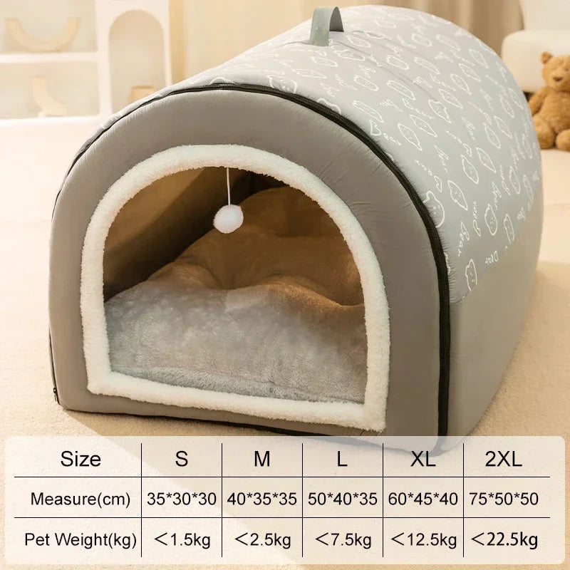 Caseta acogedora para perros lavable para invierno